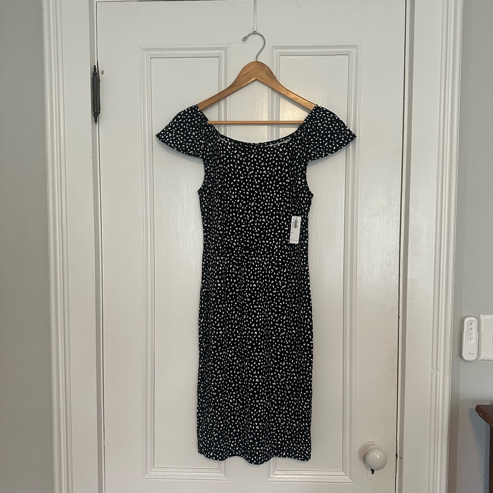 Elegant Black and White Polka Dot Dress